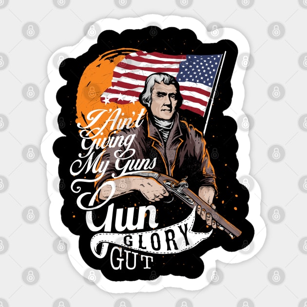 Gun Glory Gut Sticker by Ken Asahvey